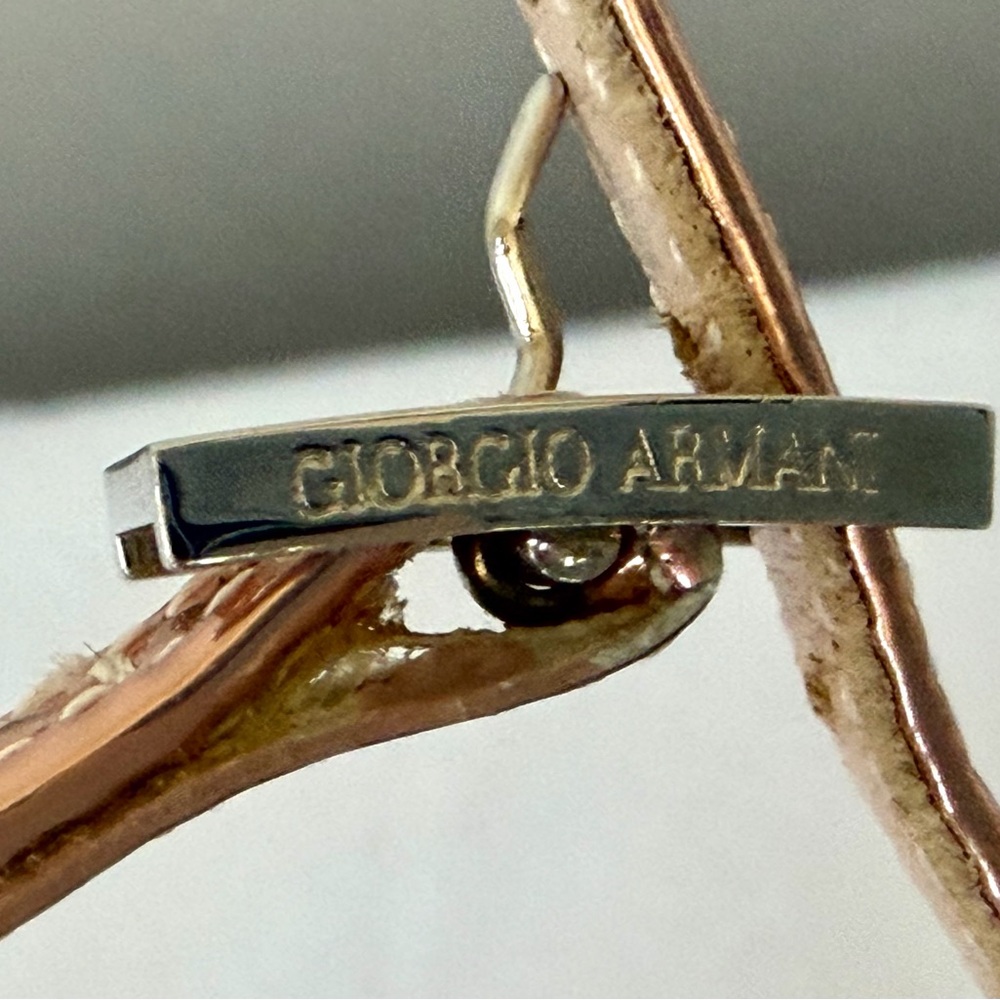 Giorgio Armani Metallic Rose Gold Stiletto Heels, ankle strap, worn once, 37 - Picture 11 of 16